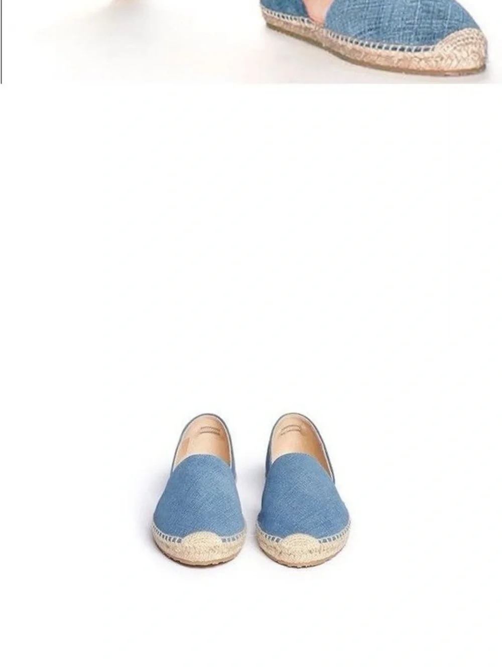 Jimmy Choo Dreya D’Orsay Espadrilles Flats Size 40 In Blue Denim Chambray